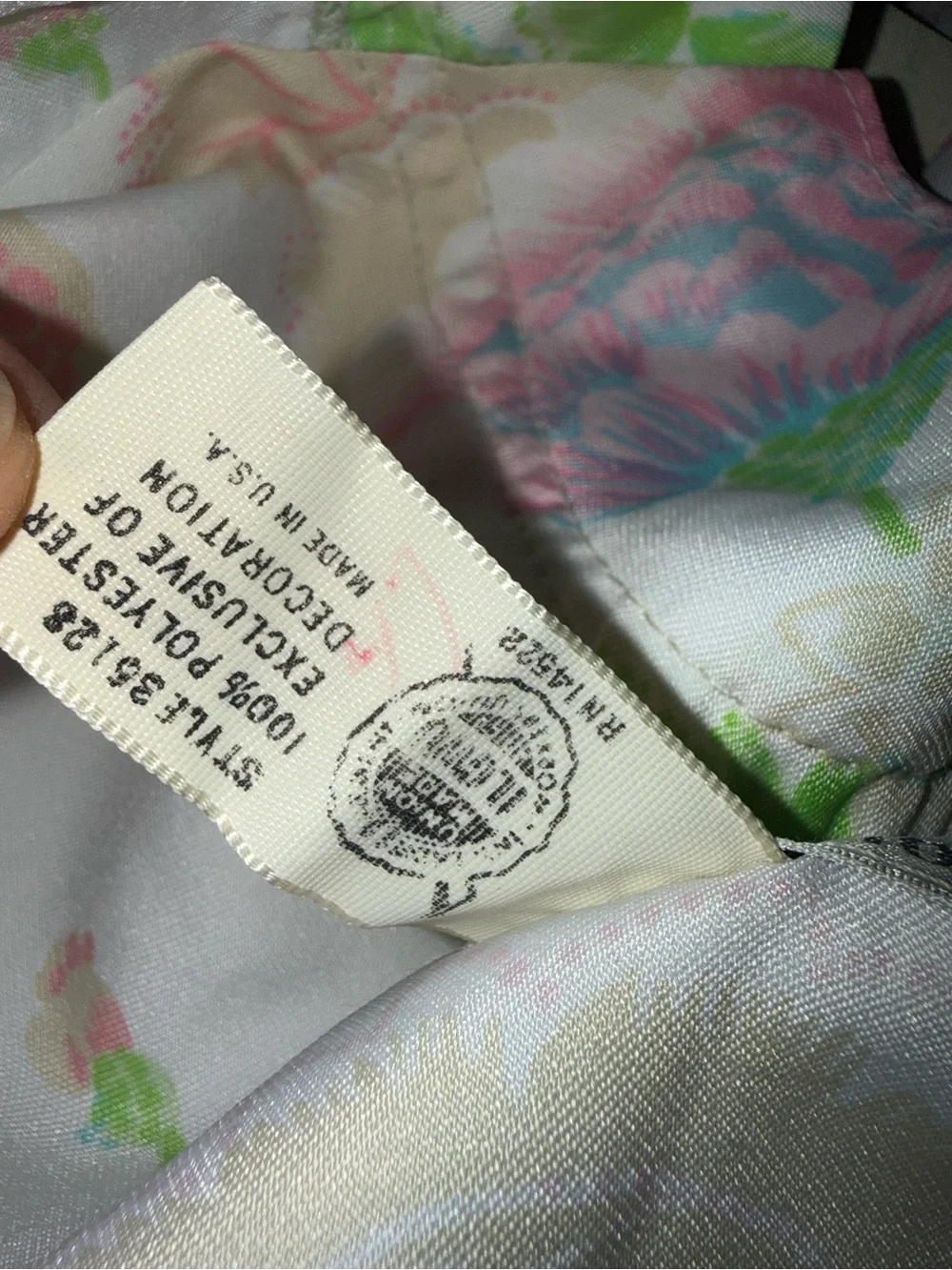 Vintage 1980s Cristian Dior Robe — Cream with Pink & Green